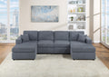 Stunning Modern Dark Gray 2Pc Sectional Set Corduroy Couch Laf And Raf Chaise Armless Loveseat Living Room Furniture Dark Gray Primary Living Space Cushion Back Contemporary,Modern U Shaped Rubberwood Corduroy 6 Seat