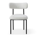 Dining Chairs Set Of 2,Round Upholstered Sherpa Fabric Dining Room Chairs With Curved Backrest,Mid Century Modern Accent Chairs With Black Metal Legs For Dining Room,Living Room,Kitchen Beige Foam