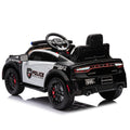 Licensed Dodge Charger,12V Kids Ride On Police Car W Parents Remote Control,Anti Collision Bar,Front& Top Alarm Light Design,Police Car Sticker,Megaphone,Three Speed,Slow Start,Four Wheel Suspension. Black Plastic