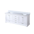 White Double Bath Vanity 80 In. W X 22 In. D, With Cultured Marble Top White Plywood Wood