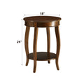 Aberta Walnut Finish Accent Table Walnut Synthetic Wood