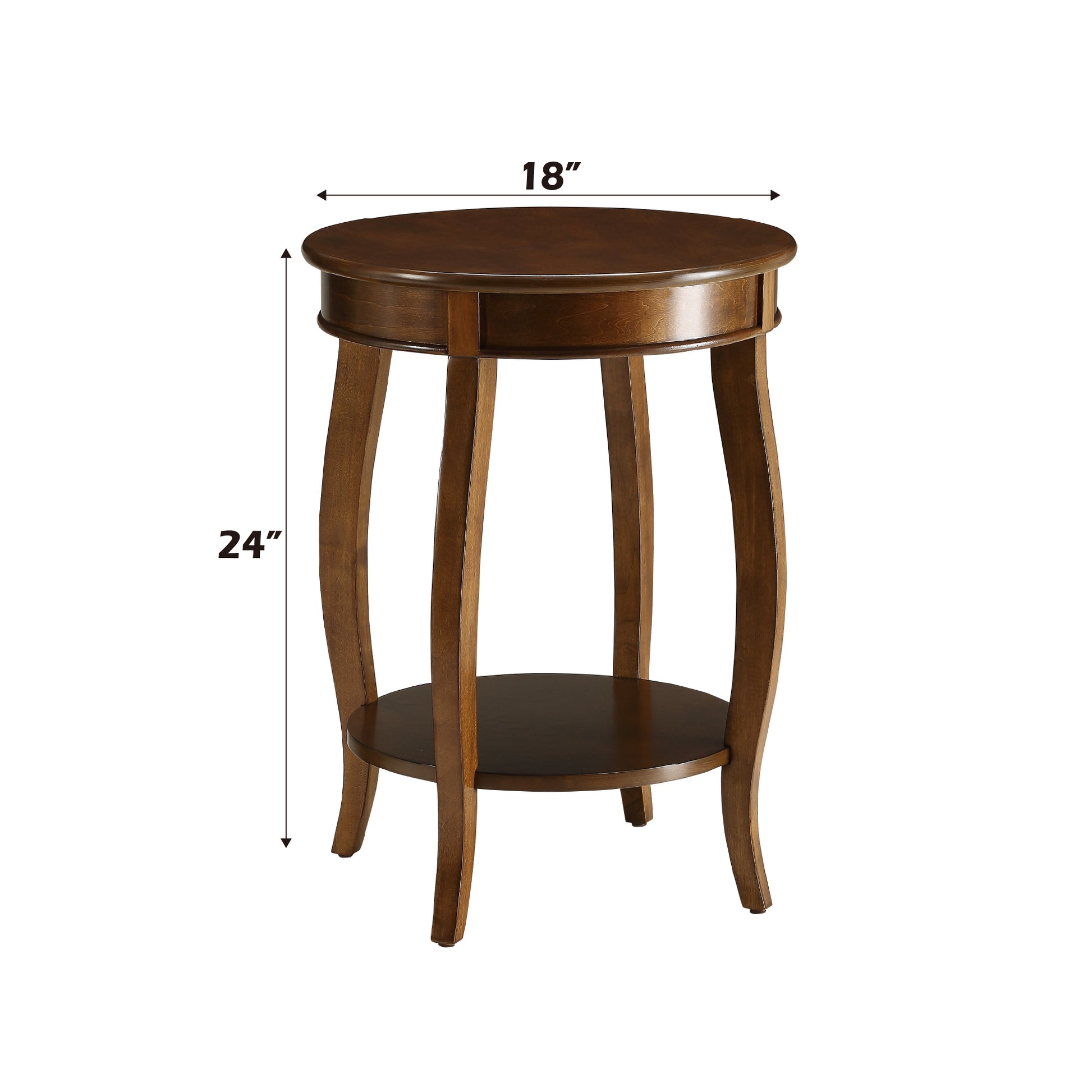Aberta Walnut Finish Accent Table Walnut Synthetic Wood