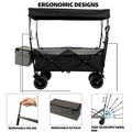 480Lbs Collapsible Wagon With Canopy,Wagon Stroller With 7