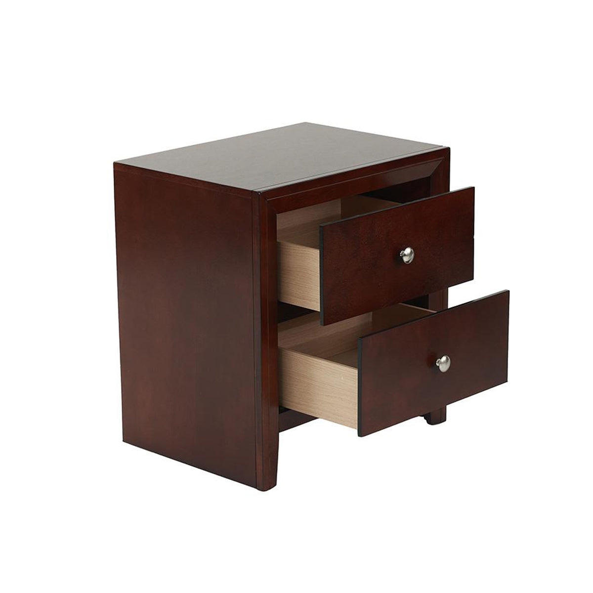 Kali Wooden 2 Drawer Nightstand In Brown Cherry Brown,Cherry 2 Drawers Bedroom With Legs Easy Assembly Solid Wood