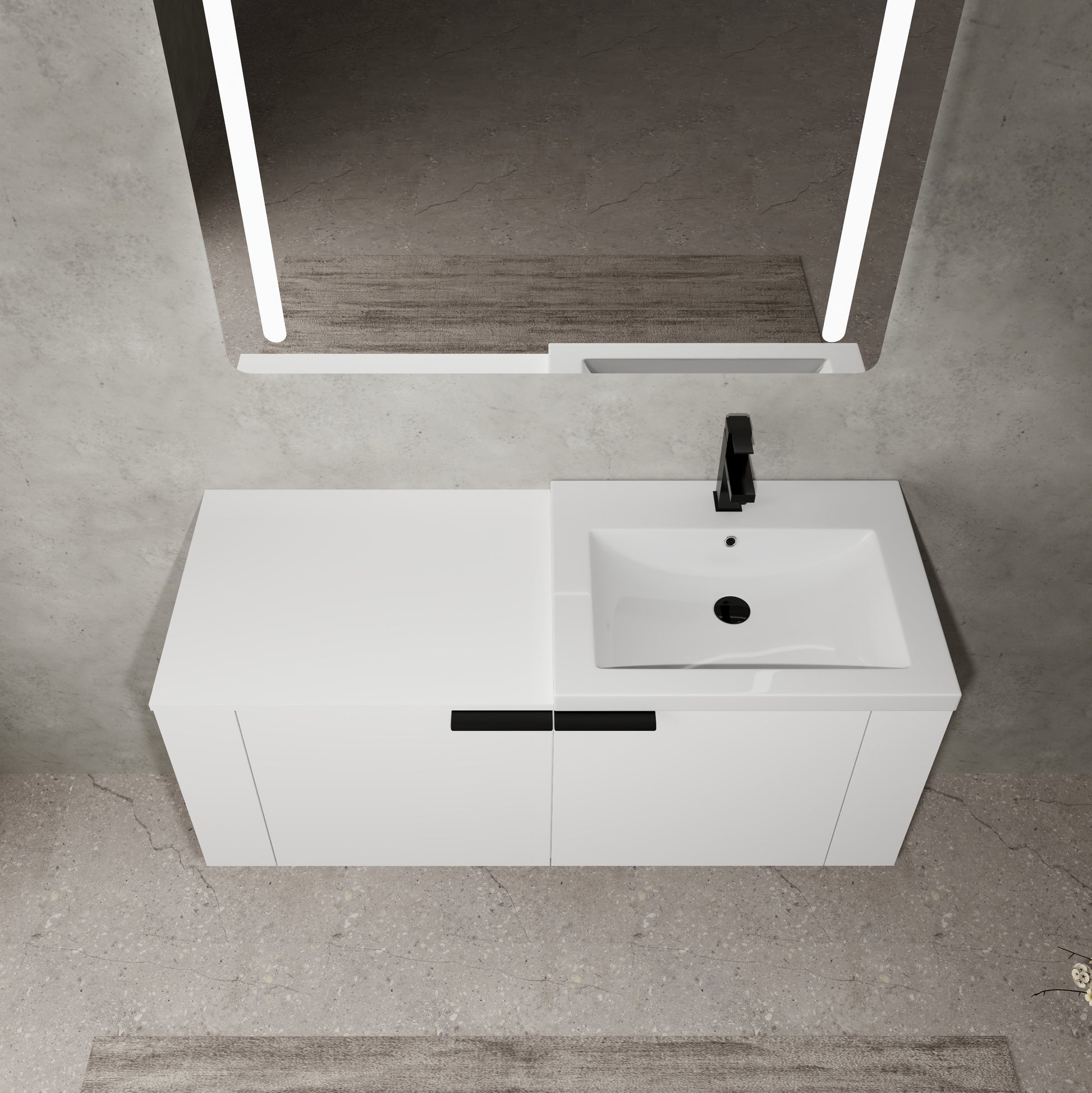 48 "Bathroom Vanity Sink Combo For Big Space,Modern Bathroom Cabinet Cabinet Combination, Bathroom Sink Cabinet Set, White Ameican White Oak Bathroom American Design Engineered Wood