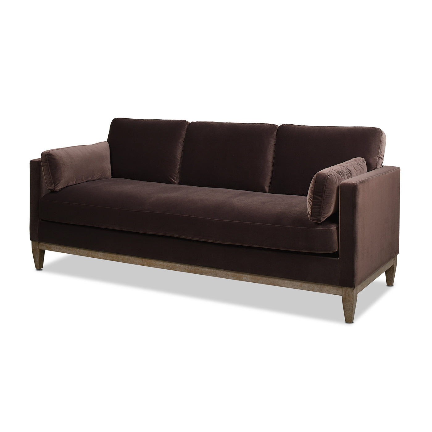 Knox 84" Modern Farmhouse Sofa, Deep Brown Performance Velvet Brown Wood Foam Velvet 3 Seat