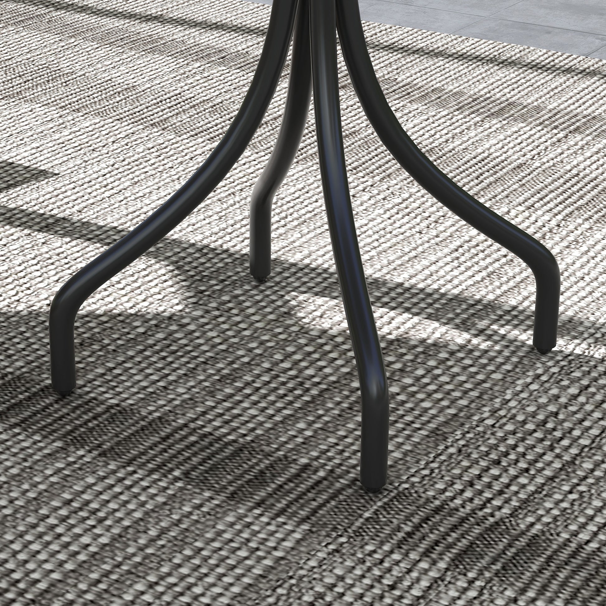 Outsunny Outdoor Side Table, 26" Round Patio Table With Steel Frame And Slat Tabletop For Garden, Backyard, Porch, Balcony, Distressed Gray Gray Steel