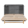 Queen Murphy Bed With Large Drawers,Gray Queen Gray Plywood