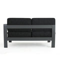 Cape Coral Outdoor Aluminum Sectional Sofa Set Dark Gray Aluminium