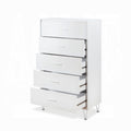 White 5 Drawer Chest With Single Handles White Bedroom Contemporary Particle Board Mdf