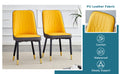 Table And Chair Set.This Modern Dining Table With Mdf Marbled Design Gives You A Luxurious And Elegant Feel.Paired With Multiple Chairs With Pu Artificial Leather Backrest Cushions And Black Legs. Yellow Black Seats 4 Mdf