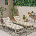 Maki Chaise Lounge Set Of 2 Grey Metal & Wood