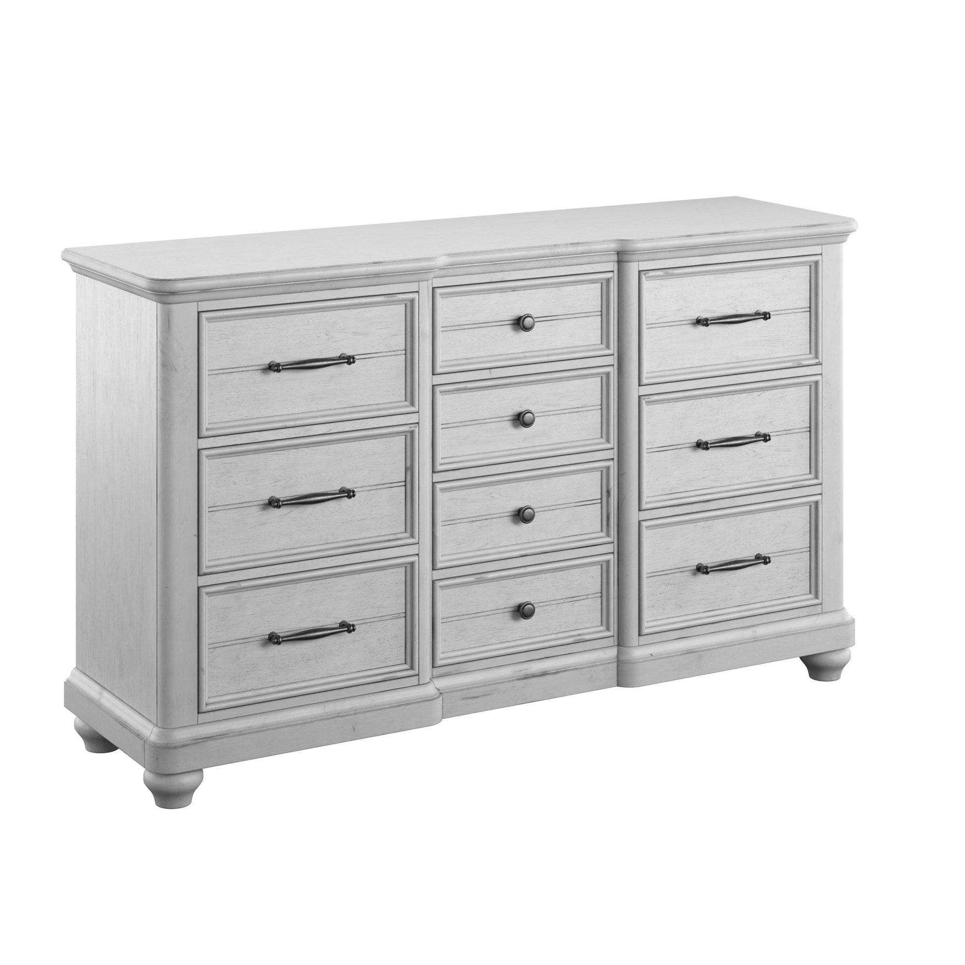 Mariano Gray 10 Drawer Dresser Gray Solid Wood