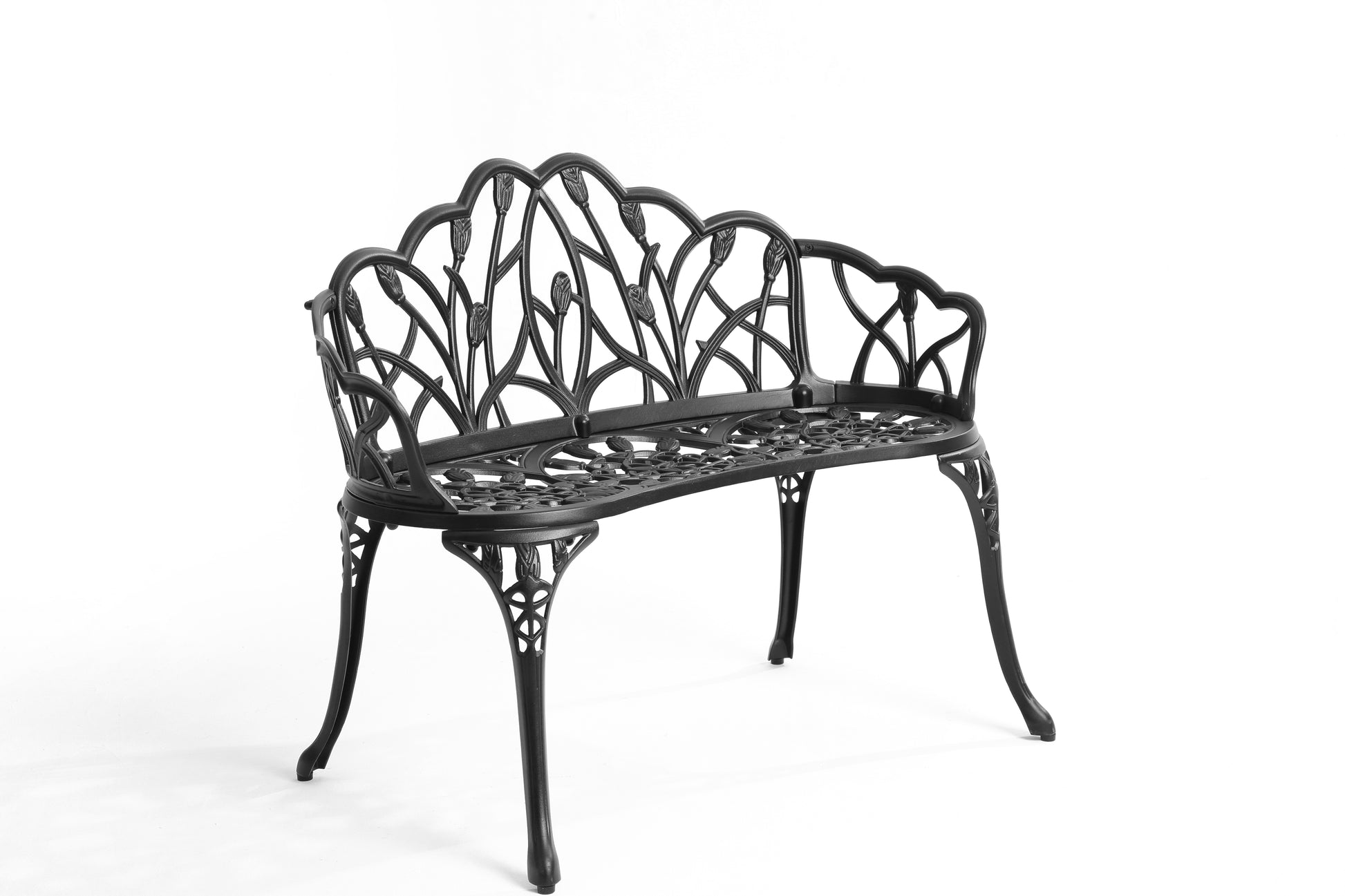 Cast Aluminium Bench Black Aluminium
