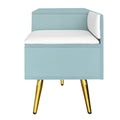 Modern Shoe Storage Bench With Hidden Storage And Upholstered Cushions For Bedside, Living Room And Entryway Light Blue Light Blue Mdf Metal