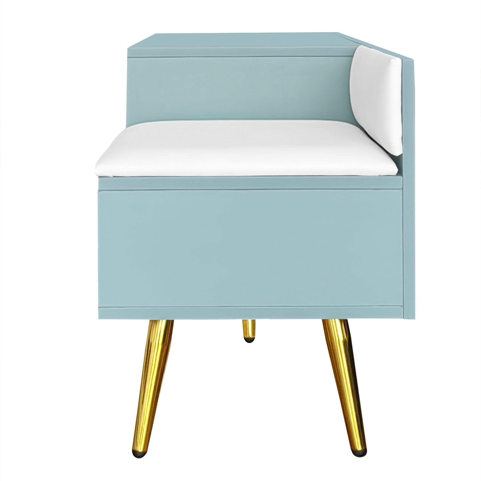 Modern Shoe Storage Bench With Hidden Storage And Upholstered Cushions For Bedside, Living Room And Entryway Light Blue Light Blue Mdf Metal