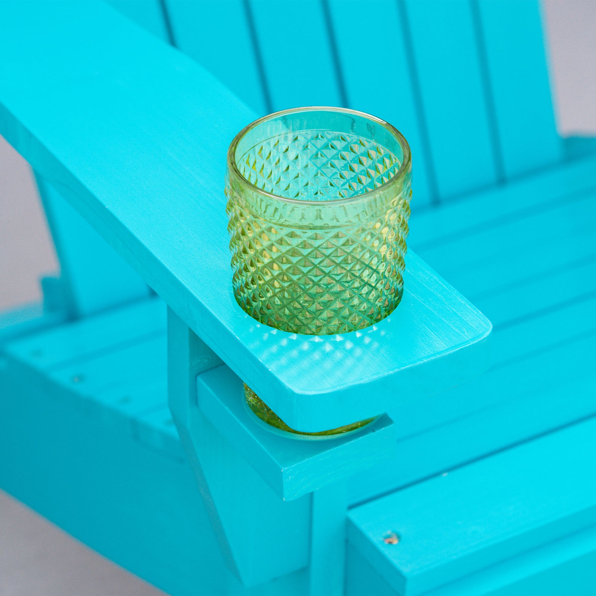 Outsunny Wooden Adirondack Chair, Outdoor Patio Lawn Chair With Cup Holder, Weather Resistant Lawn Furniture, Classic Lounge For Deck, Garden, Backyard, Fire Pit, Sky Blue Blue Wood