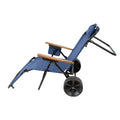 Beach Cart Chairs With Wheels 2 In 1 Foldable Beach Lounge Chair With Integrated Wagon Pull Cart Perfect For Backyard Pool Or Picnic Dark Blue Garden & Outdoor American Design,American Traditional Iron