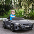 Aosom Kids Ride On Car, 12V Licensed Audi Rs E Tron Gt 3.1 Mph Electric Car For Kids, Ride On Toy For Boys And Girls With Remote Control, 4 Wheels With Suspension, Horn, Music, Lights, Gray Gray Plastic