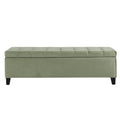 Storage Ottoman Pale Green Velvet