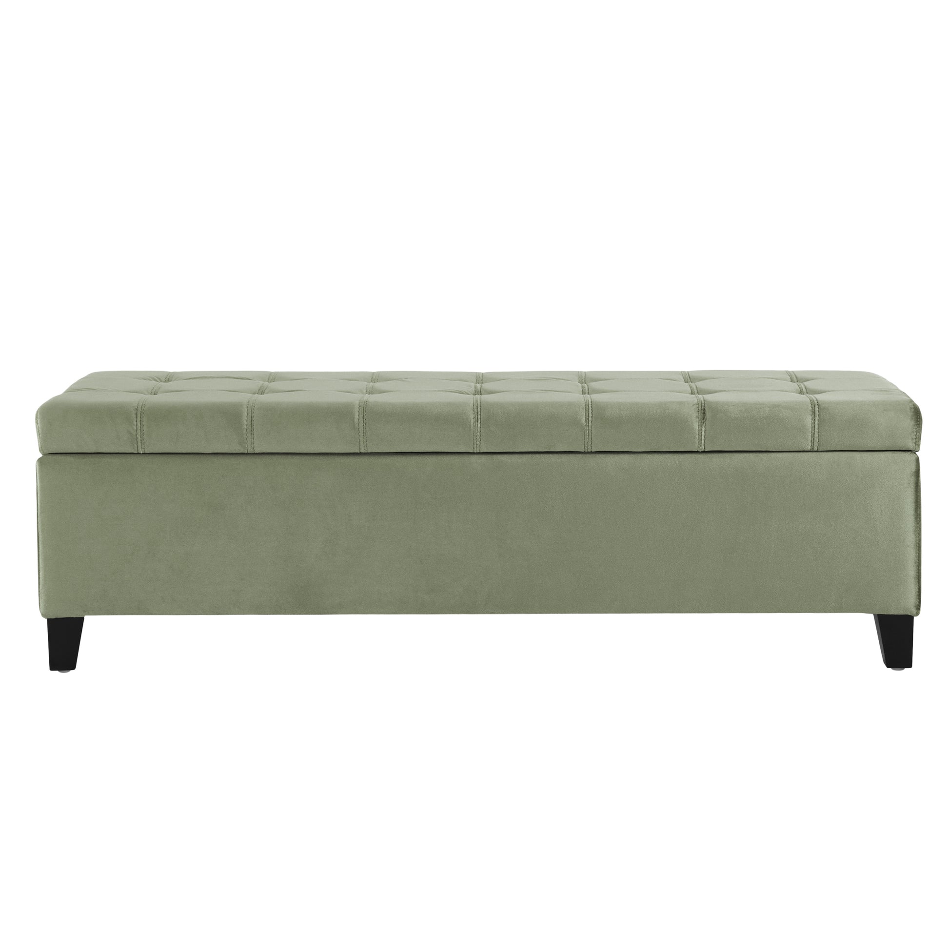 Storage Ottoman Pale Green Velvet