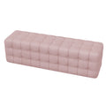 All Covered Velvet Upholstered Ottoman, Rectangular Footstool, Bedroom Footstool, No Assembly Required, Elegant And Luxurious, Pink Pink Mdf