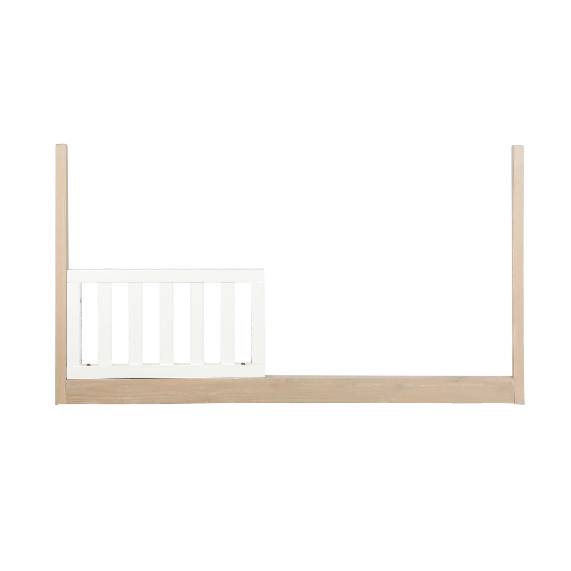 Wooster Toddler Rail In Almond And White Natural Wood Wash Wood