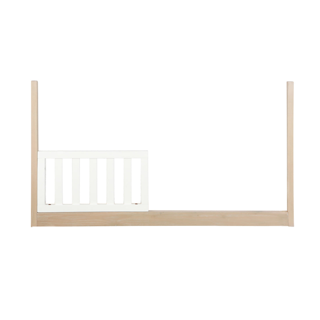 Wooster Toddler Rail In Almond And White Natural Wood Wash Wood