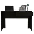 Acre Writing Computer Desk, One Drawer Black Black Computer Desk Office Modern Freestanding Rectangular Drawers Desk Rectangular Particle Board Particle Board