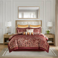 12 Piece Comforter Set With Cotton Bed Sheets Red Cal King California King Red Cotton