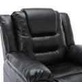 Home Theater Recliner Set Manual Recliner Chair With Wide Armrest, Two Built In Cup Holders For Living Room,Bedroom, Black Old Sku:Sg000760Aab Black Foam Pu Leather
