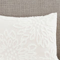 3 Piece Tufted Cotton Chenille Floral Duvet Cover Set King Off White Cotton