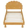 Kids Cookie Shaped Bed Frame For Boys & Girls,Twin Size Platform Bed, Walnut Box Spring Not Required Twin Walnut Wood Bedroom Contemporary,Cute,Modern Bed Frame Wood