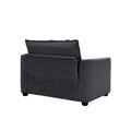 Luxurious And Sophisticated Deep Seated Sofa Set With Two Single Chairs In Grey Corduroy Fabric, Suitable For Bedroom And Office Grey Corduroy 2 Seat