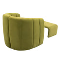 Coolmore Accent Chair With Ottoman, Mid Century Modern Barrel Chair Upholstered Club Tub Round Arms Chair For Living Room Bedroom Office Olive Green Velvet Olive Green Foam Velvet