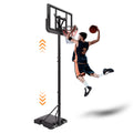 Basketball Hoop Basketball System 4.76 10Ft Height Adjustable With 4 Basketball, Net Pocket, Inflator Set Black Metal