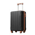 Hardshell Luggage, Lightweight Durable Abs Suitcases With Double Wheels Tsa Lock 20'' Single Luggage Black Brown Abs