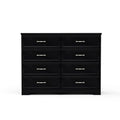 Modern 3 Drawer Bedroom Chest Of Drawers With 8 Drawers Dresser, Clothes Organizer Metal Pulls For Living Room, Bedroom, Hallway, Black,47.6 L X 15.7 W X 36.7 H 5 Or More Drawers Black Drawers Included Particle Board Mdf