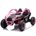 24V Two Seater Kids Ride On Utv W Parents Control,20In Seat Width,400W Super High Power,Four Wheel Suspension,Bluetooth,Mp3,Usb,Led Light,Horn,Rear Storage Space,Speeds 3.73 4.97Mph For Kids Aged 3 . Pink 100 149 Lbs Polypropylene