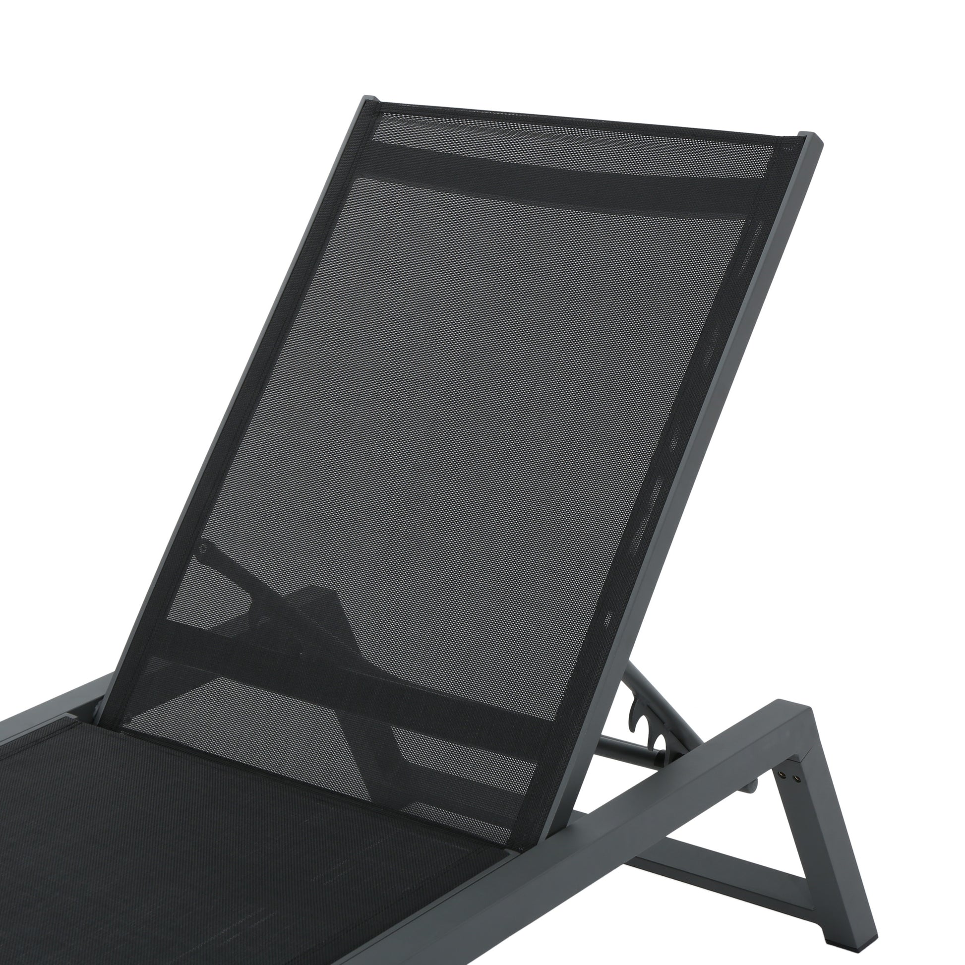 Myers Chaise Lounge Mp2 Black Grey Rattan Metal