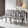 5 Piece Dining Set Including Grey Velvet High Back Nordic Dining Chair & Creative Design Mdf Dining Table Walnut Solid Back Seats 4 Brown Metal Dining Room Modern Foam Dining Table With Chair Mdf