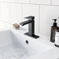 Bathroom Faucet Single Hole, Single Handle Stainless Steel Faucet For Bathroom Sink With Deckplate And Drain Assembly One Matte Black Deck Mounted Bathroom Matte Black Contemporary 1 Hole Faucets Stainless Steel Manual