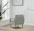 Mid Century Armchair2Pcs, Accent Chair With Wood Legs & Soft Cushion For Living Room, Bedroom, Home Office, Study, Grey Gray Foam Wood Fabric
