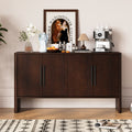 4 Door Large Storage Retro Sideboard With Adjustable Shelves And Long Handles For Kitchen, Dining Room And Living Room Espresso Espresso Mdf