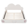 Queen Size Cloud Shaped Headboard Upholstered Platform Bed With Rounded Footboard And Pocket, Beige Queen Beige Velvet