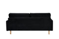 Sofa Simple Small House Double Three Person Straight Row American Retro Green Velvet Furniture Fabric Sofa Small Living Room Bedroom Office Black Solid Wood 3 Seat