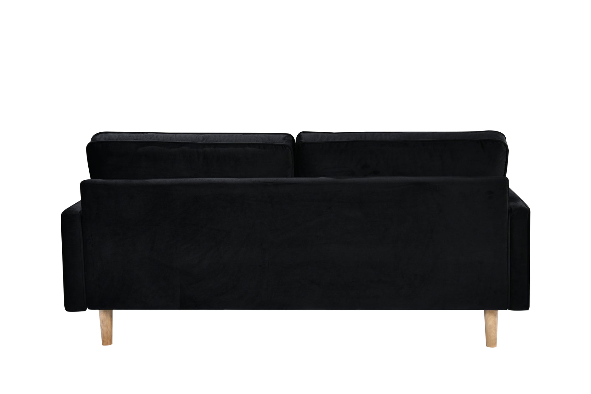 Sofa Simple Small House Double Three Person Straight Row American Retro Green Velvet Furniture Fabric Sofa Small Living Room Bedroom Office Black Solid Wood 3 Seat