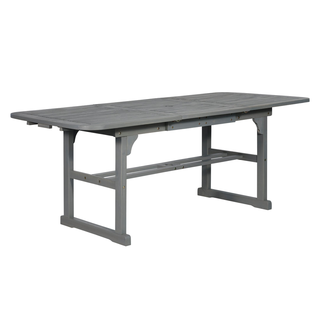 Modern Slat Top Solid Acacia Wood Butterfly Outoor Dining Table Grey Wash Gray Wash Polyester Acacia Wood