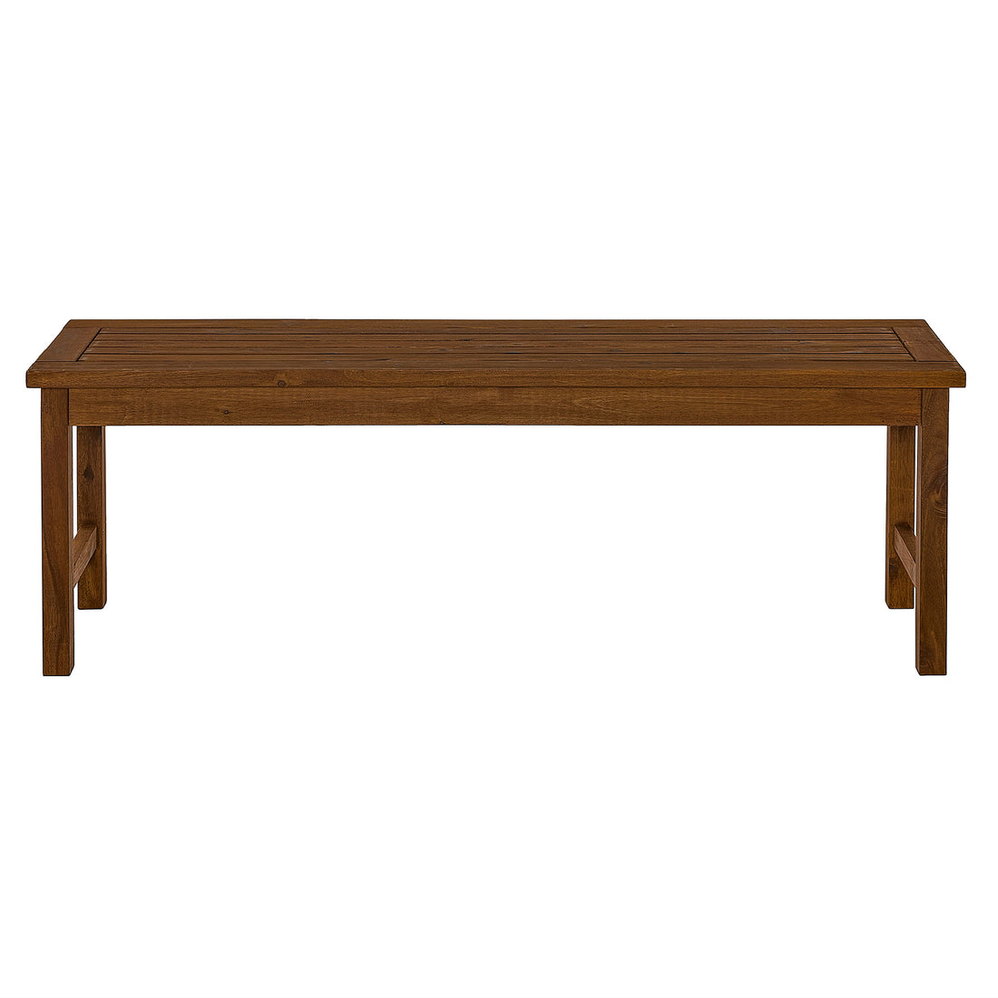 Modern Slat Top Solid Wood Patio Bench Dark Brown Dark Brown Acacia Wood