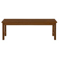 Modern Slat Top Solid Wood Patio Bench Dark Brown Dark Brown Acacia Wood